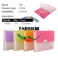 CBE A4 F4308 EXPANDING FILE FOLDER WITH HANDLE 13 POCKETS FOLDER FILE A4 FILE POCKET FILE EXPANDING 