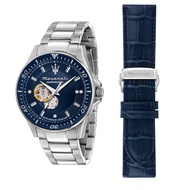 Maserati R8823140007 Sfida Steel Bracelet Blue-Silver 44mm. นาฬิกา นาฬิกาข้อมือ นาฬิกาข้อมือผู้ชาย