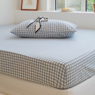 Cotton&amp;Polyester Grid Printed Fitted Sheet Queen / King Size Bed Sheet Bed Linens Mattress Cover