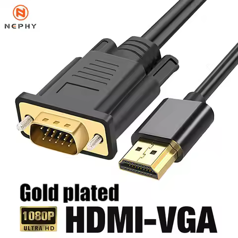3m 5m 10m 1080P HDMI to VGA Converter Gold plated Plug Adapter Cable for PC Laptop PS4 PS5 Xbox Swit