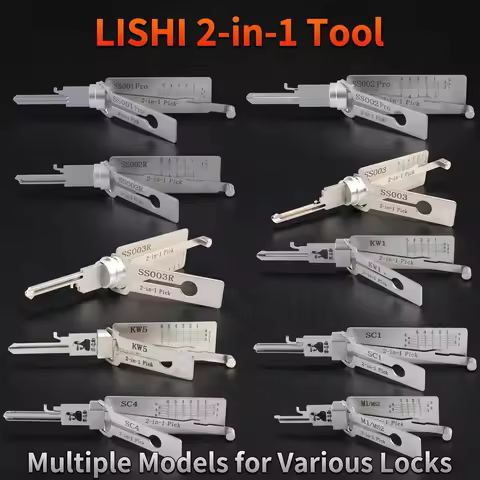 Lishi 2 in1 SS001 SS002 SS002R R52 KW1 KW5 SC1 SC4 SC20 M1/MS2 AM5 R52L Locksmith Tools for Home Doo