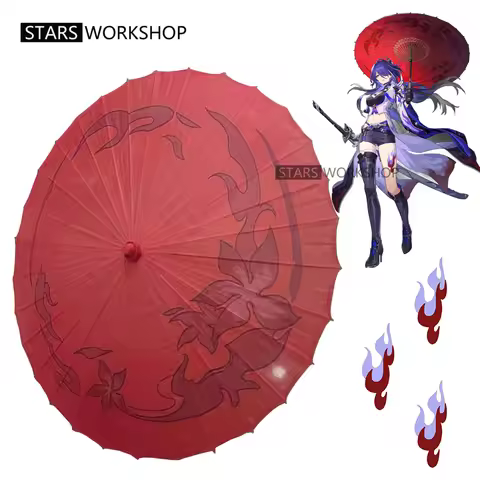 In Stock Game Honkai Star Rail Acheron Cosplay Red Umbrella Weapon Halloween Carnival Party Roleplay
