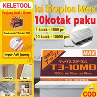 Isi Stapler Tembak Max T3-10MB 30 Kotak Isi Stapler Gun Tacket Jarum Khusus Pistol Paku Isi Staples