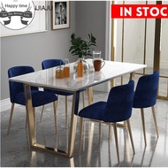 [Ready Stock]SLATE dining table and chair combination light luxury family dining table Nordic marble dining table  minimalist rectangular table