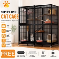 Stylish Multi Level Cat Cage 3/4 Layers Big Size Large Platform Cat Villa for Many Cats Breeds
