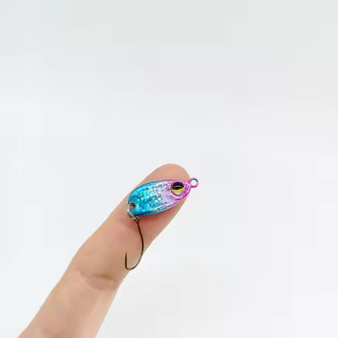 DUODUOYU 1PCS Micro Jig Mini Spoon Fishing Lure 3g/5g Micro Metal Bait Hard Sequin Lure Spinner Spoo