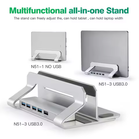 Aluminum Width Adjustable Vertical Desktop Holder Dock Save Space for Desk Organizers and Storage La