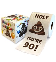 Printed TP Holy Poop You're 90 Printed Toilet Paper Gag Gift – Happy 90th Birthday Funny Toilet Pape