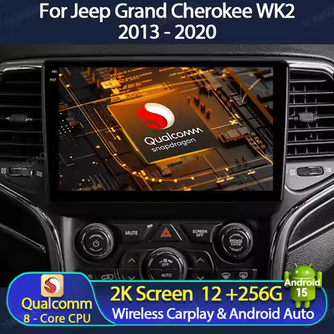 Android 15 Car Radio For Jeep Grand Cherokee WK2 2013 - 2020 Multimedia Stereo Video Player Qualcomm