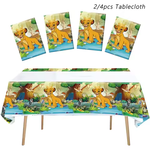 2/4pcs Disney The Lion King birthday party tablecloth, disposable plastic tablecloth for The Lion Ki