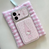 iPhone Case Pastel Kitty Gnome Bow - Double-layer IMD Leather, Compatible with iPhone 17 17Pro 17Pro