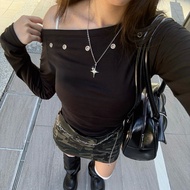 Yuyu's Y2K Double Star Necklace Silver Heart Buckle Belt Y2K Accessories