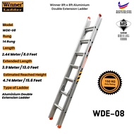 (SIRIM) Winner Ladder 8ft x 8ft Aluminium Double Extension Ladder 8 kaki x 8 kaki Tangga Heavy Duty