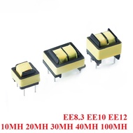 10Pcs Common Mode Inductance EE8.3 EE10 EE12 Inductor 10MH 20MH 30MH 40MH 100MH Power Filter Inducto