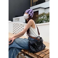 Paris Rivet Motorcycle Bag ABG Hot Girl Bag Street Feel Large Capacity High-End Feel One-Shoulder Me