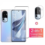 k001OPPO Reno 10 Tempered Glass Full Cover Screen Protector For OPPO Reno 10 9 8T 8 8Z 7 Pro+ 5G 4G Glass Film and Lens Protector