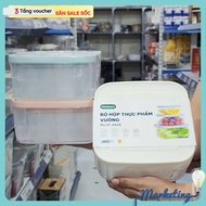 Set of 9 square food boxes Hokori 6529 heat resistant from -20 degrees to 120 degrees Celsius - high