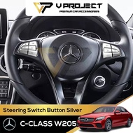 Mercedes Benz C-Class W205 C200 C250 C250 AMG Steering Wheel Button Switch Trim Cover Silver V Proje