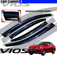 All New Vios 2019 to 2025 Prime OEM / INJECTION TYPE Window Door Rain Visor Black / Blacknet 2019 20