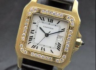 Cartier Santos Galbe 18KYG Total weight 71.2g 自動上鍊 白色錶盤 女士手錶