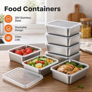 3 Stainless Steel Food Storage Box Food Grade Commercial Rectangular Picnic Container For E7m8
