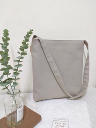 無華系列帆布斜背包/肩背包/A4適用書包/燕麥灰/預購中