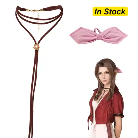 Fancy FF7 Aerith Cosplay Necklace For Women Game Final Disguise Fantasy Accessories Neck Woman Hallo