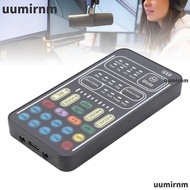 UUMIR I9 Voice Changer Set, 8 Voice 16 Modes Recording Mini Sound Card, Portable LED Lights USB Rech