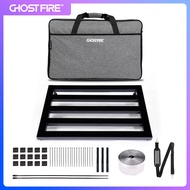 GHOSTFIRE บอร์ดแพดเดิลกีตาร์อะลูมินัมอัลลอยเอฟเฟกต์เบามาก Pedalboard พร้อมกระเป๋าใส่โน๊ตบุ๊คแบบพกพาS