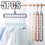 Cloth Hanger 9 Holes 360° Rotatable Wardrobe Storage Organizer Space Saver  Laundry Clothes Drying Hangers