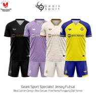 Jersey Baju Sepak Bola / Futsal Al-Nasr Full Printing Free Nama Dan