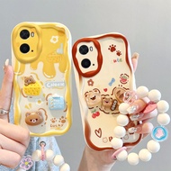 Casing Oppo A96 Casing Oppo A76 Casing Oppo A96 4G Cute Casing Cream Edge Phone Three-dimensional Fi