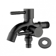 Black 2 Way Faucet Stainless Steel Two Way Function Shower Washer Tap Washing Machine Faucet 2 way t