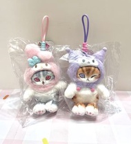 [現貨多圖］最新mofusand x Sanrio 第二代公仔掛件掛飾吊飾 鯊魚貓 Melody Kuromi 美樂蒂 可羅米 庫洛米 （後面有更多細節相片請查看）