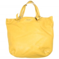 TRUSSARDI Trussardi 義大利製造小牛皮手提包，大號，23281 / 1CB211J220，6號，芥末黃。 [二手][TRUSSARDI]