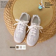 TAELLO SHOES SIZE UK 3.5-5.5 BEIGE WHITE GERMAN TRAINER modern design sneaker shoes sole rubber girl