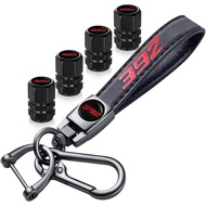 Penutup Batang Injap Tayar dan Gantungan Kunci Kereta Kulit Asli Serasi dengan Aksesori Challenger D