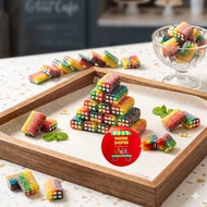 Sour Colourful Fruit Block Gummy Chwey Candy