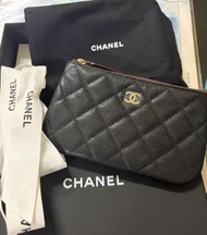 Chanel mini pouch card holder wallet 一字零錢包 黑金 荔枝牛皮 卡包 錢包 銀包 cardholder 26c 26p 26s 散紙袋 coins bag lp 