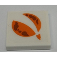Brick2cube Part-Tile 2 x 2 with Orange City Mars Exploration Logo Pattern (Sticker)-Set 60228-3068bp