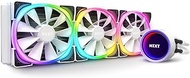 NZXT Kraken X73 RGB 360mm - RL-KRX73-RW - AIO RGB CPU Liquid Cooler - Rotating Infinity Mirror Design - Powered By CAM V4 - RGB Connector - Aer RGB V2 120mm Radiator Fans (3 Included) - White