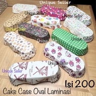 Laminated Oval Cake Case Size 14x5x2.8 cm contains 200 PET CC Polygonal Kincir Brown Kraft Heart Ant