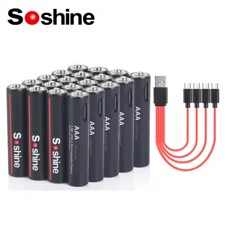 Soshine 1.5V 600mWh USB Li-ion Aaa Battery AAA Rechargeable Battery 3A 1.5Volt Lithium Batteries Toy
