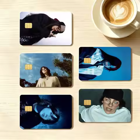 B-Billie Eilish Credit Card HD Stickers Small Chip Waterproof Sticker Game Card Decal Gift