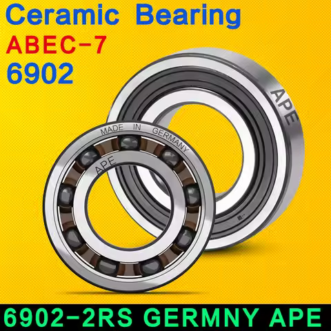 German APE Bearings 6902-2RS hybrid ceramic bearing 15*28*7mm, 1PCS ABEC-7 6902 RS bicycle bearing,