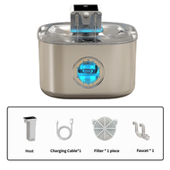 3.2L Wireless Cat Water Fountain Stainless Steel with Sensor Pet Water Fountain for Cats and Dogs Ul