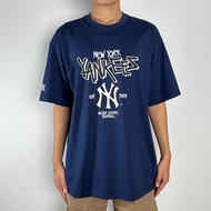 MLB NY YANKEES MULTI LOGO MAJOR LEAGUE WHITE NAVY TSHIRT 100% ORIGINAL