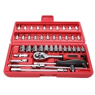 'M_3'_ Set spanar box tool box 46pcs Chrome Vanadium Socket Set Tool Box Set Ratchet Spanner Wrench 