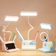 LED Table Lamp With Pen Storage Eye Protection Stepless Dimming Desk Lamp Study Children Smart LED Bedside Lamp Light