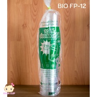 [BIO-FP12-100] BIO PET Eco-Friendly Glass Biodegradable Clear Plastic Size 12oz Mouth 92 Mm. 100 She